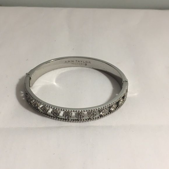 Ann Taylor Factory Rhinestone Hinged Bracelet - Picture 1 of 5
